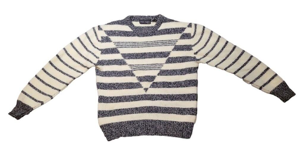 VTG Peter England Virgin Wool Sweater Mens L Grandpa Core Knit